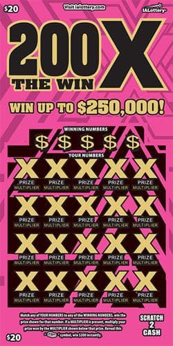NEW!200X THE WIN scratch-off ticket