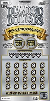 NEW!Diamond Dollars scratch-off ticket