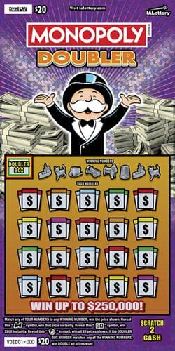NEW!MONOPOLY DOUBLER scratch-off ticket