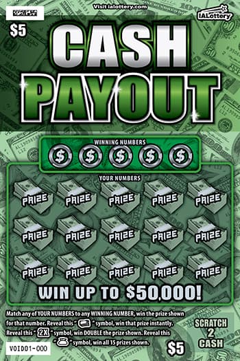 NEW!Cash Payout scratch-off ticket