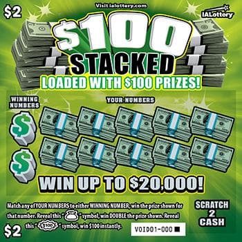 NEW!$100 Stacked scratch-off ticket