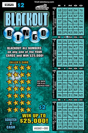 NEW!Blackout Bingo scratch-off ticket