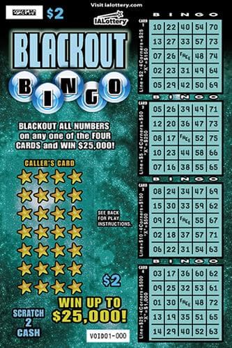NEW!Blackout Bingo scratch-off ticket