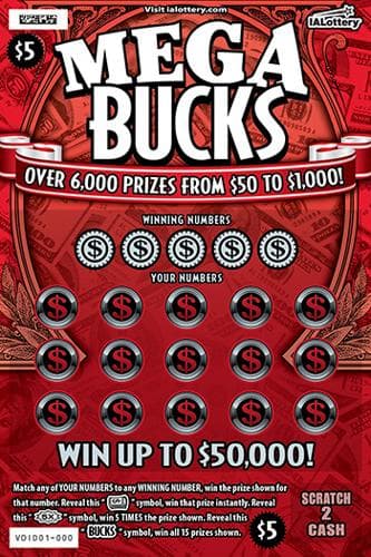 NEW!Mega Bucks scratch-off ticket