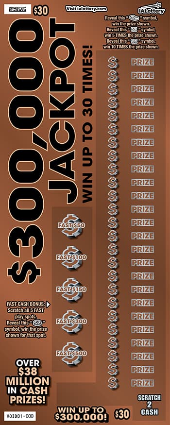 NEW!$300,000 JACKPOT scratch-off ticket
