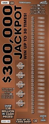 NEW!$300,000 JACKPOT scratch-off ticket