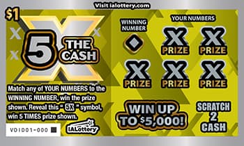 NEW!5X The Cash scratch-off ticket