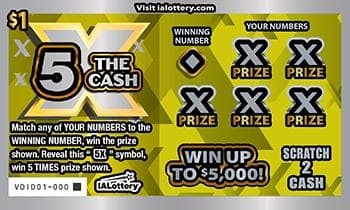 NEW!5X The Cash scratch-off ticket