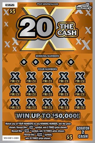 NEW!20X The Cash scratch-off ticket