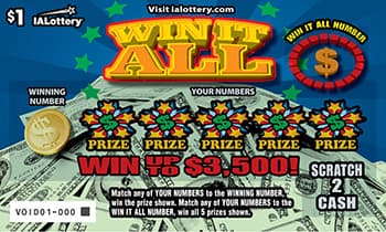 NEW!Win It All scratch-off ticket
