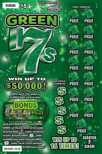 NEW!Green 7s scratch-off ticket
