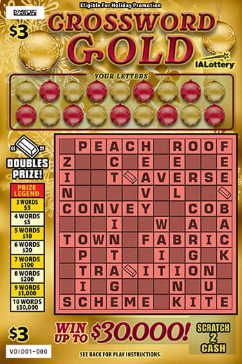 NEW!Crossword Gold scratch-off ticket