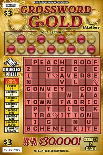 NEW!Crossword Gold scratch-off ticket