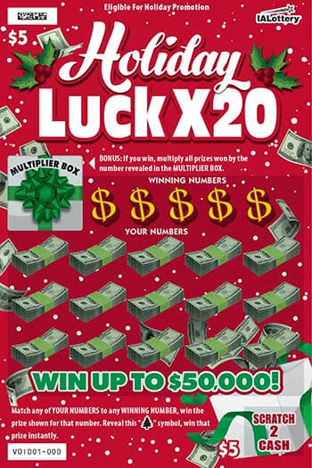 NEW!Holiday LUCK X20 scratch-off ticket