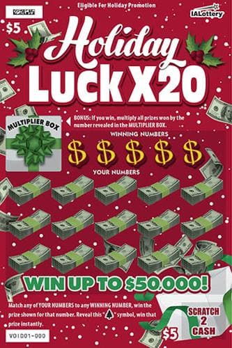 NEW!Holiday LUCK X20 scratch-off ticket