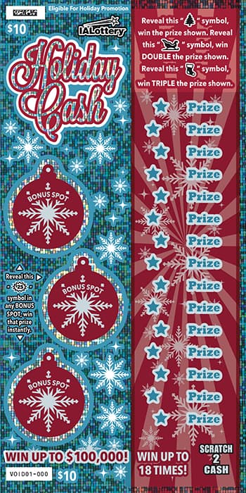 NEW!Holiday Cash scratch-off ticket