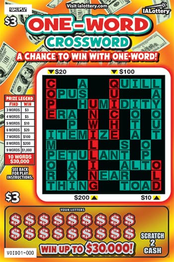 NEW!One-Word Crossword scratch-off ticket