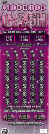 $1,000,000 Ca$h scratch-off ticket