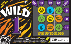 Wild 1 scratch-off ticket