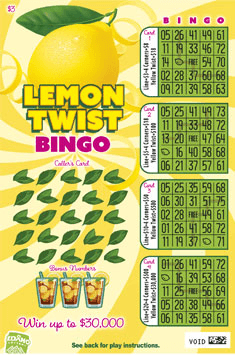 Lemon Twist Bingo scratch-off ticket