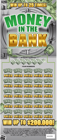 Money In The Bank scratch-off ticket
