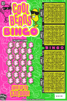 Cool Beans Bingo scratch-off ticket