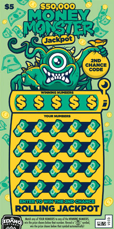 $50,000 Money Monster Jackpot scratch-off ticket