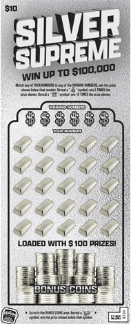 Silver Supreme scratch-off ticket