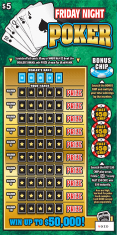 Friday Night Poker scratch-off ticket