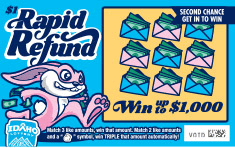 Rapid Refund scratch-off ticket