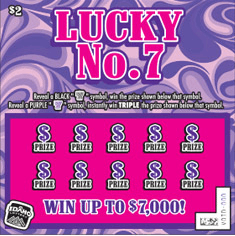 Lucky No. 7 scratch-off ticket