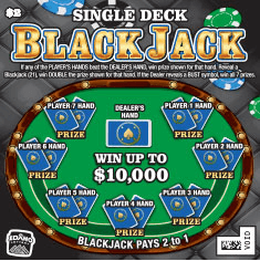 Single Deck Blackjack scratch-off ticket