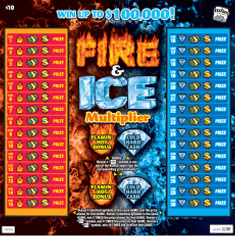 Fire & Ice Multiplier scratch-off ticket