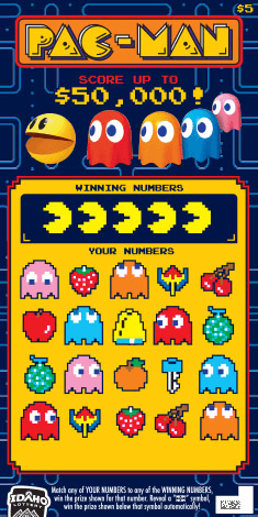 PAC-MAN scratch-off ticket