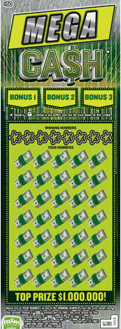 Mega Cash scratch-off ticket