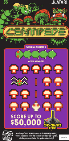 Centipede scratch-off ticket