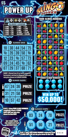 Power Up Slingo scratch-off ticket