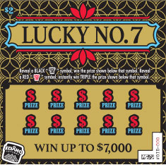 Lucky No. 7 scratch-off ticket