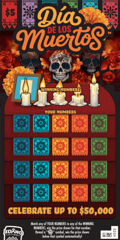 Dia De Los Muertos scratch-off ticket