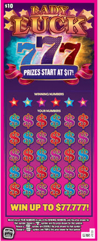 Lady Luck 777 scratch-off ticket