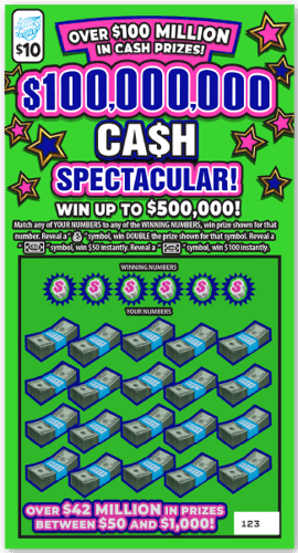 $100,000,000 Ca$h Spectacular! scratch-off ticket
