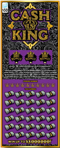 Cash is King Game Logo scratch-off ticket