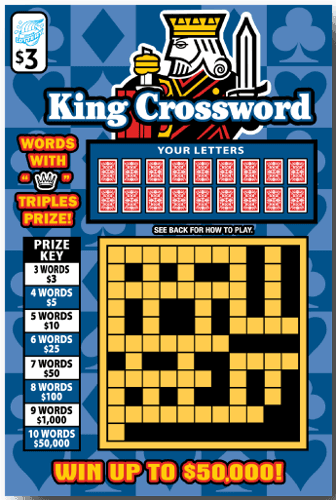 King Crossword scratch-off ticket