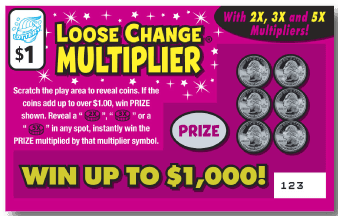 Loose Change Multiplier scratch-off ticket
