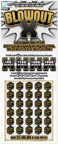 Blowout X scratch-off ticket