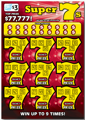 Super 7s scratch-off ticket