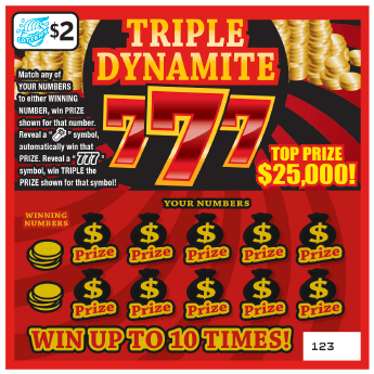 Triple Dynamite 777 scratch-off ticket
