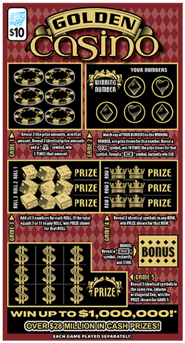 Gold Casino scratch-off ticket
