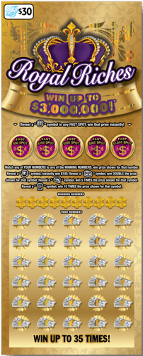 Royal Riches scratch-off ticket