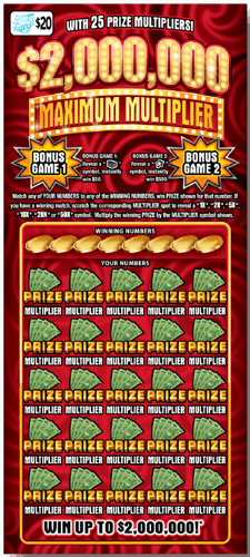 $2,000,000 Maximum Money scratch-off ticket